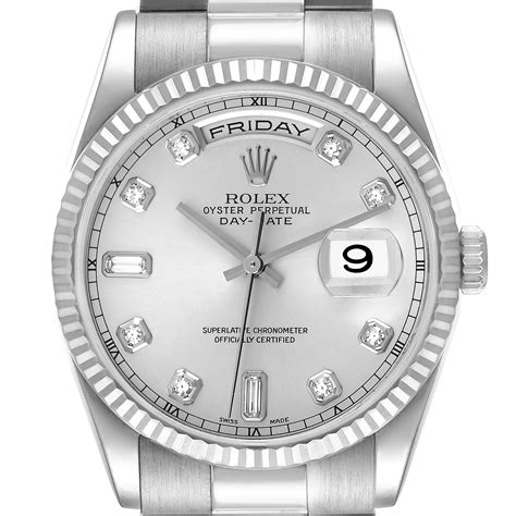 rolex white gold men's watch.